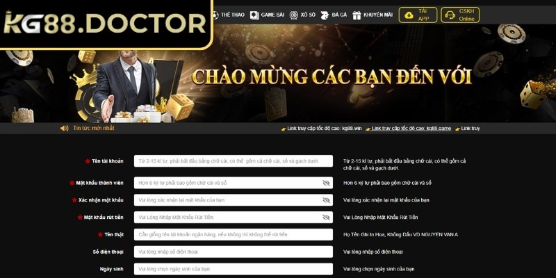 Đăng Ký KG88 1 Đăng ký KG88 an toàn với 3 bước đơn giản